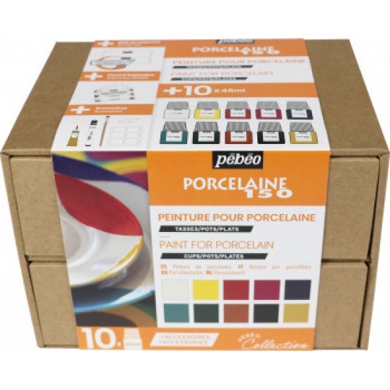 Pebeo Porcelaine 150 Ceramic Painting  Set 10 x 45ml 758471